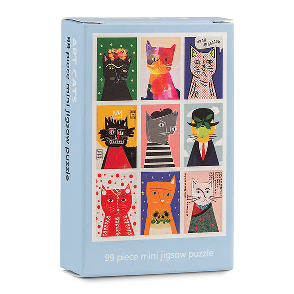 HAPPILY, Art Cats - 99 Piece Mini Jigsaw Puzzle