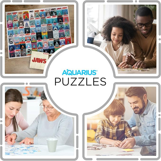AQUARIUS JAWS Poster Collage 500 Piece Jigsaw Puzzle (Vertical Box)