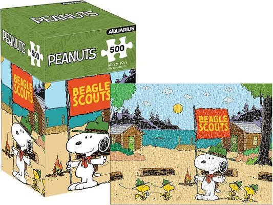 AQUARIUS Peanuts Beagle Scouts 500 Piece Jigsaw Puzzle (Vertical Box)