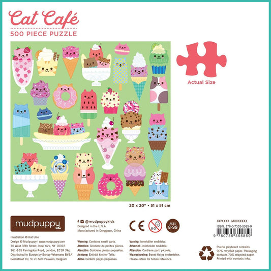 MUDPUPPY Cat Cafe 500 Piece Puzzle