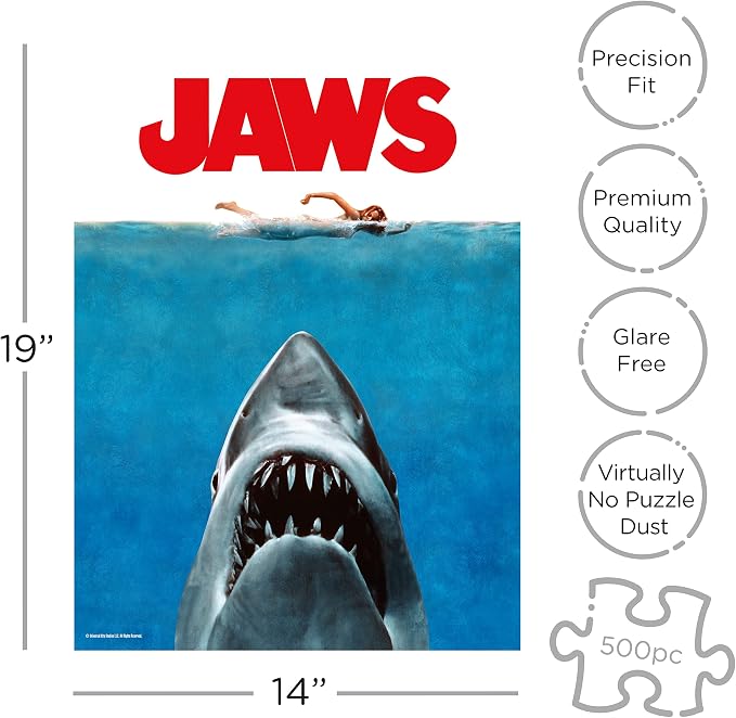 AQUARIUS Jaws Movie One Sheet Puzzle (500 Piece Jigsaw Puzzle)