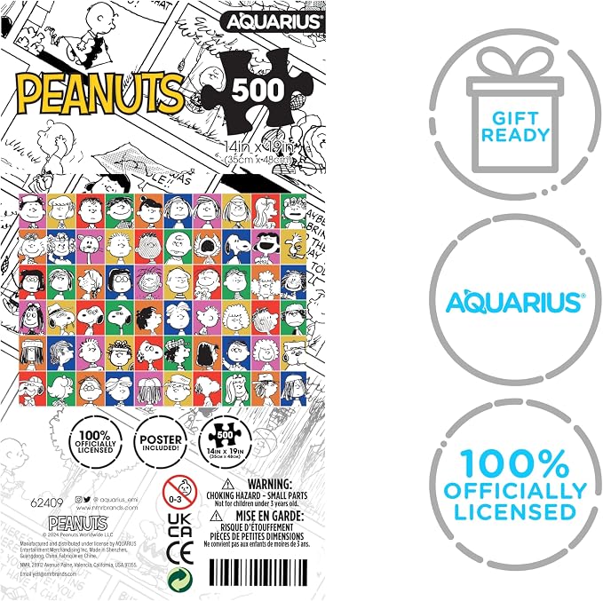 AQUARIUS Peanuts Portraits 500 Piece Jigsaw Puzzle (Vertical Box)