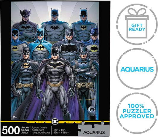 AQUARIUS DC Comics Batman Batsuits Puzzle (500 Piece Jigsaw Puzzle)