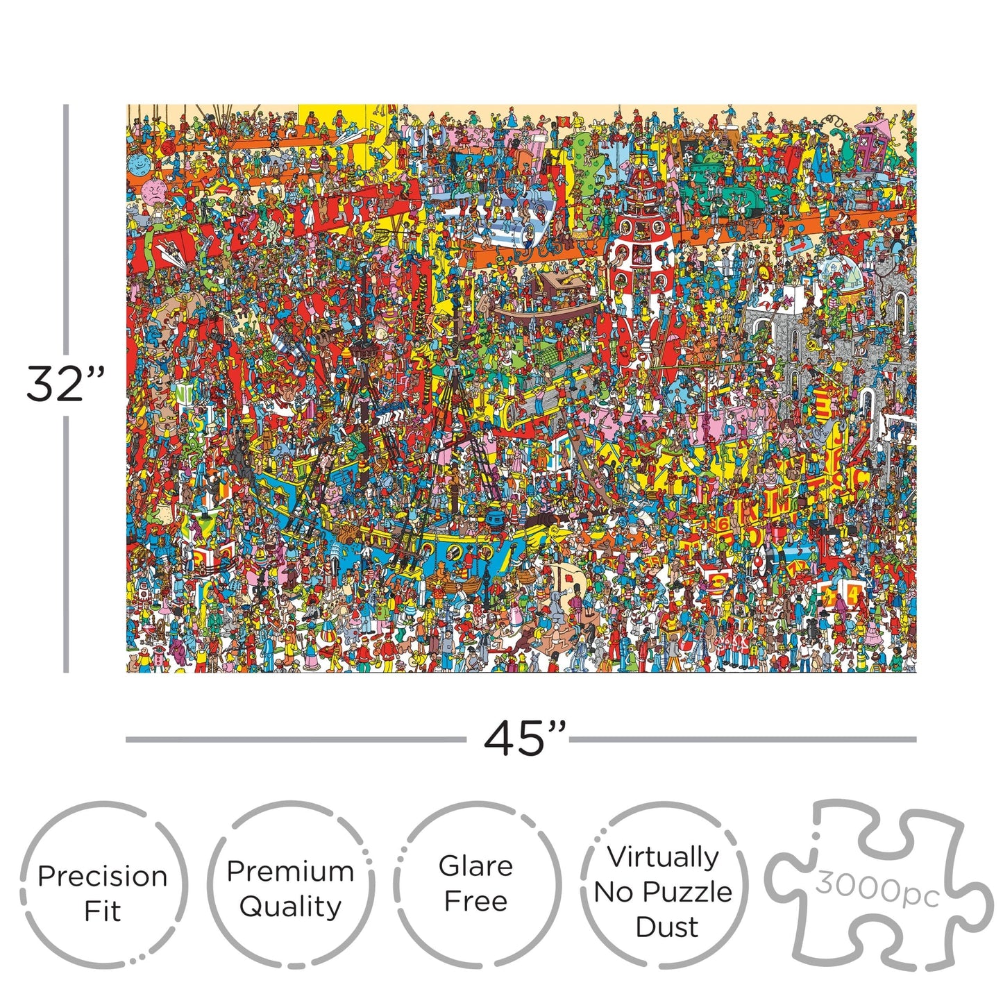 AQUARIUS Where’s Waldo 3000 Piece Jigsaw Puzzle