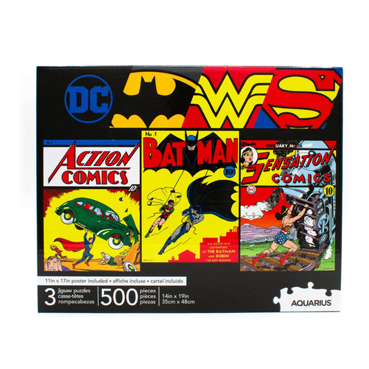 AQUARIUS DC Comics 3 x 500 Piece Jigsaw Puzzle Set