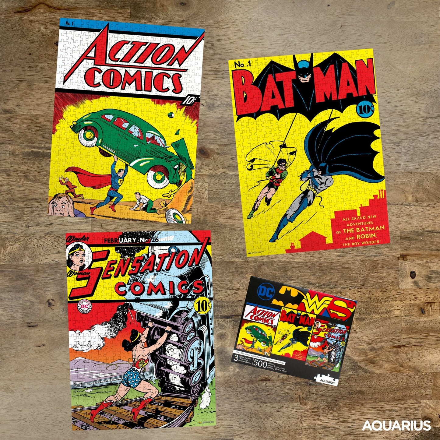 AQUARIUS DC Comics 3 x 500 Piece Jigsaw Puzzle Set