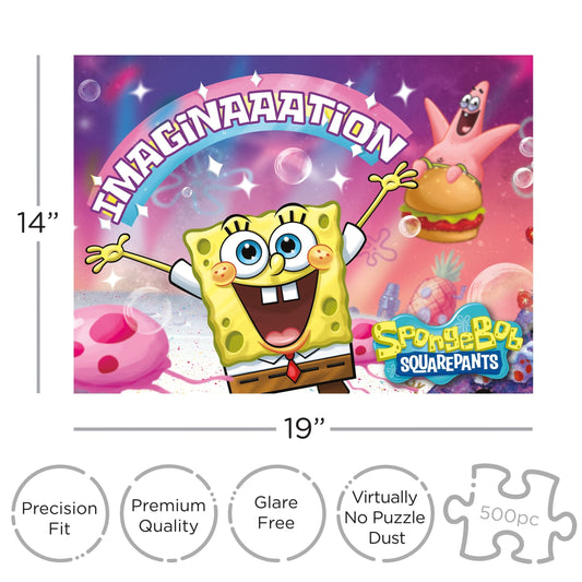 AQUARIUS SpongeBob SquarePants Imagination 500 Piece Jigsaw Puzzle