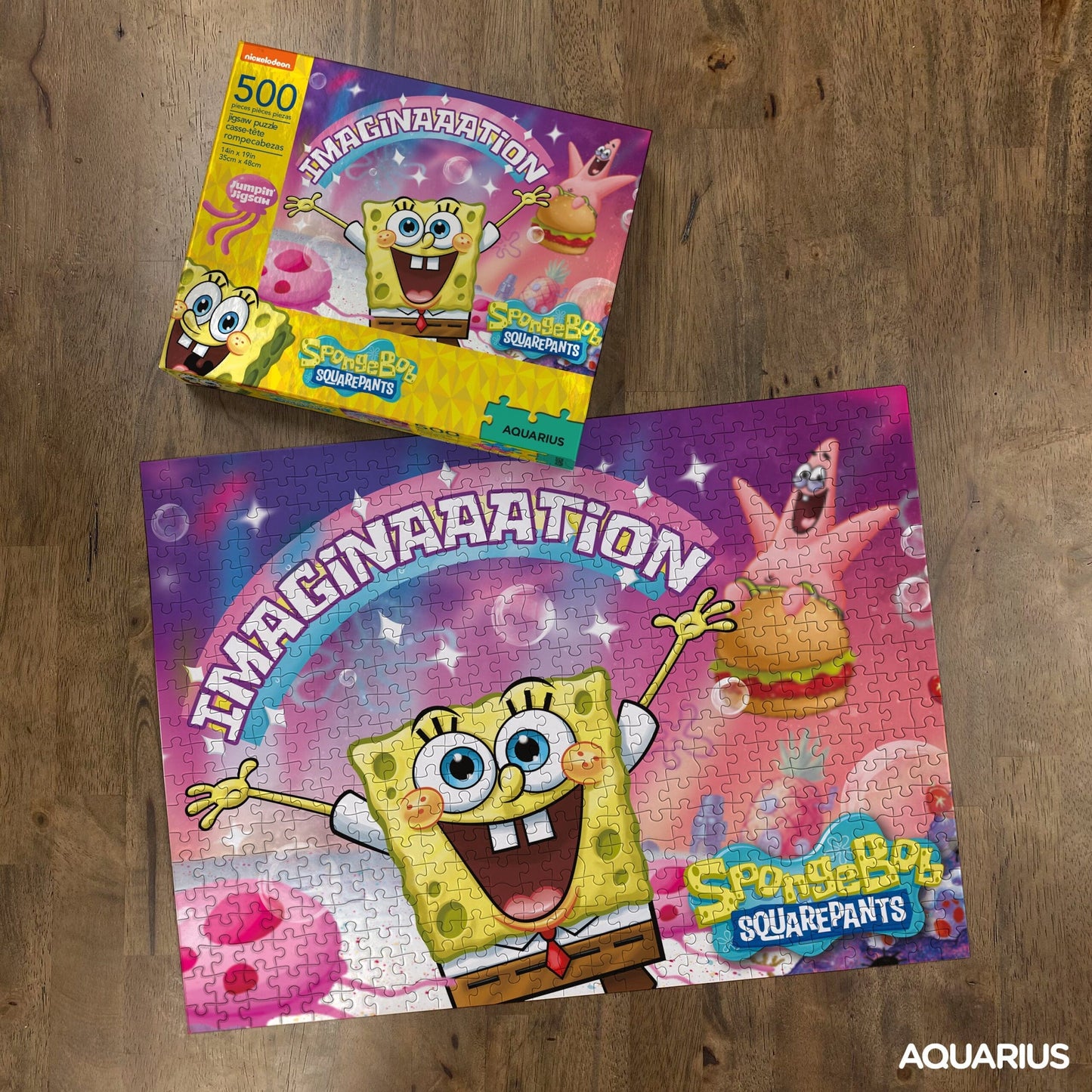 AQUARIUS SpongeBob SquarePants Imagination 500 Piece Jigsaw Puzzle