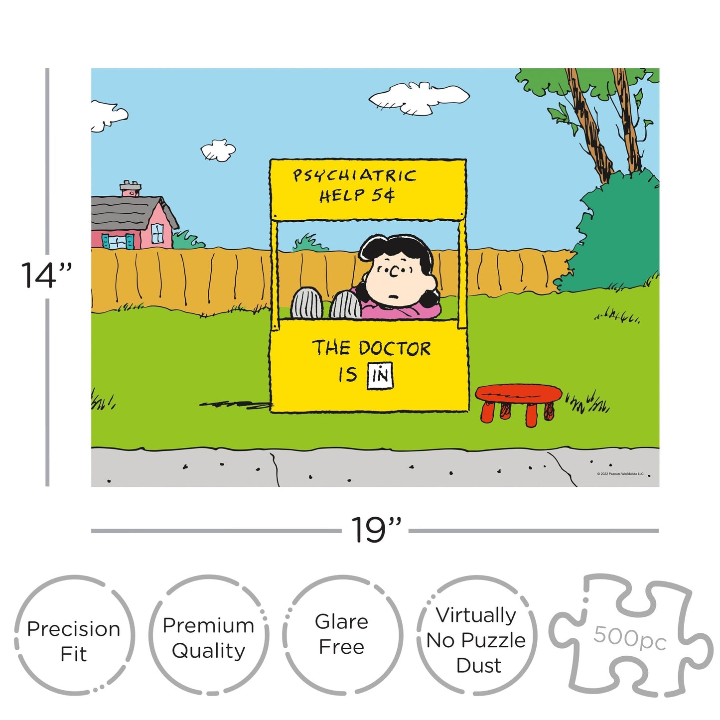 AQUARIUS Peanuts Lucy Doctor is In 500 Piece Jigsaw Puzzle