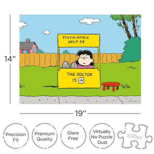 AQUARIUS Peanuts Lucy Doctor is In 500 Piece Jigsaw Puzzle