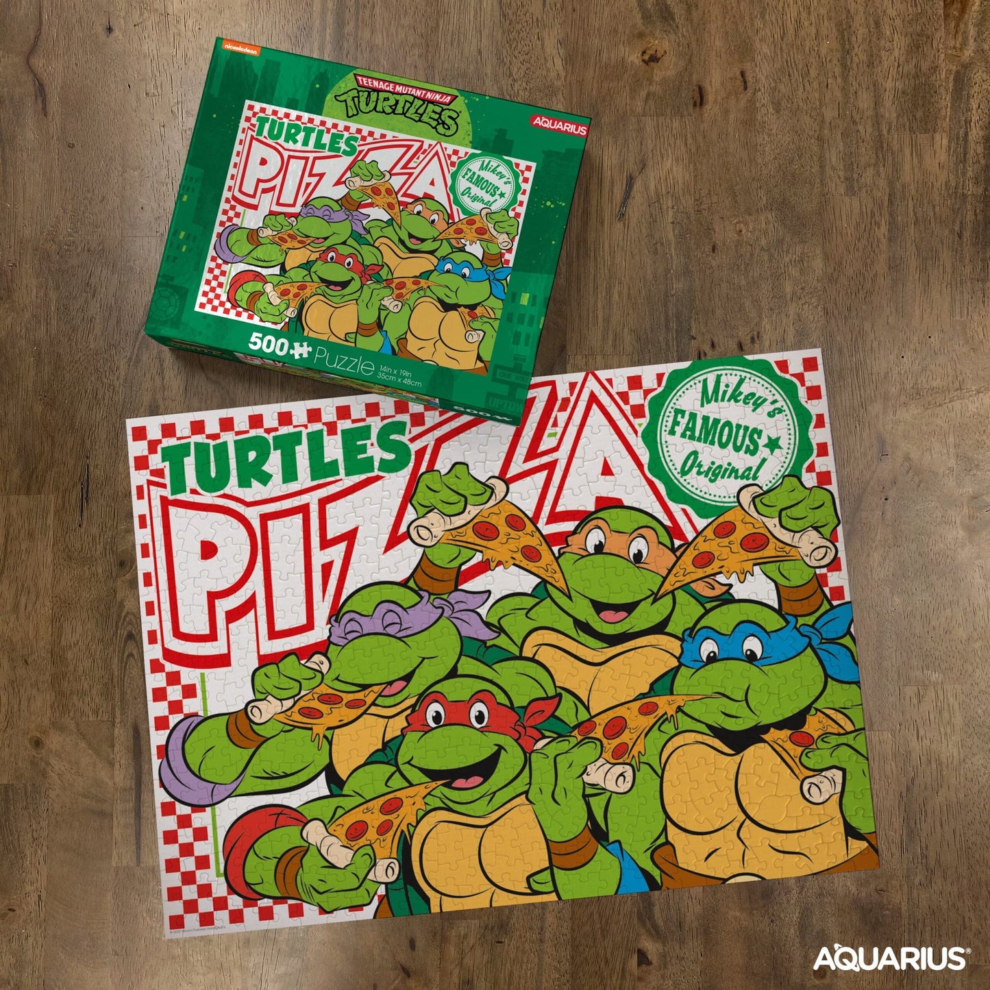 AQUARIUS TMNT Pizza 500 Piece Jigsaw Puzzle