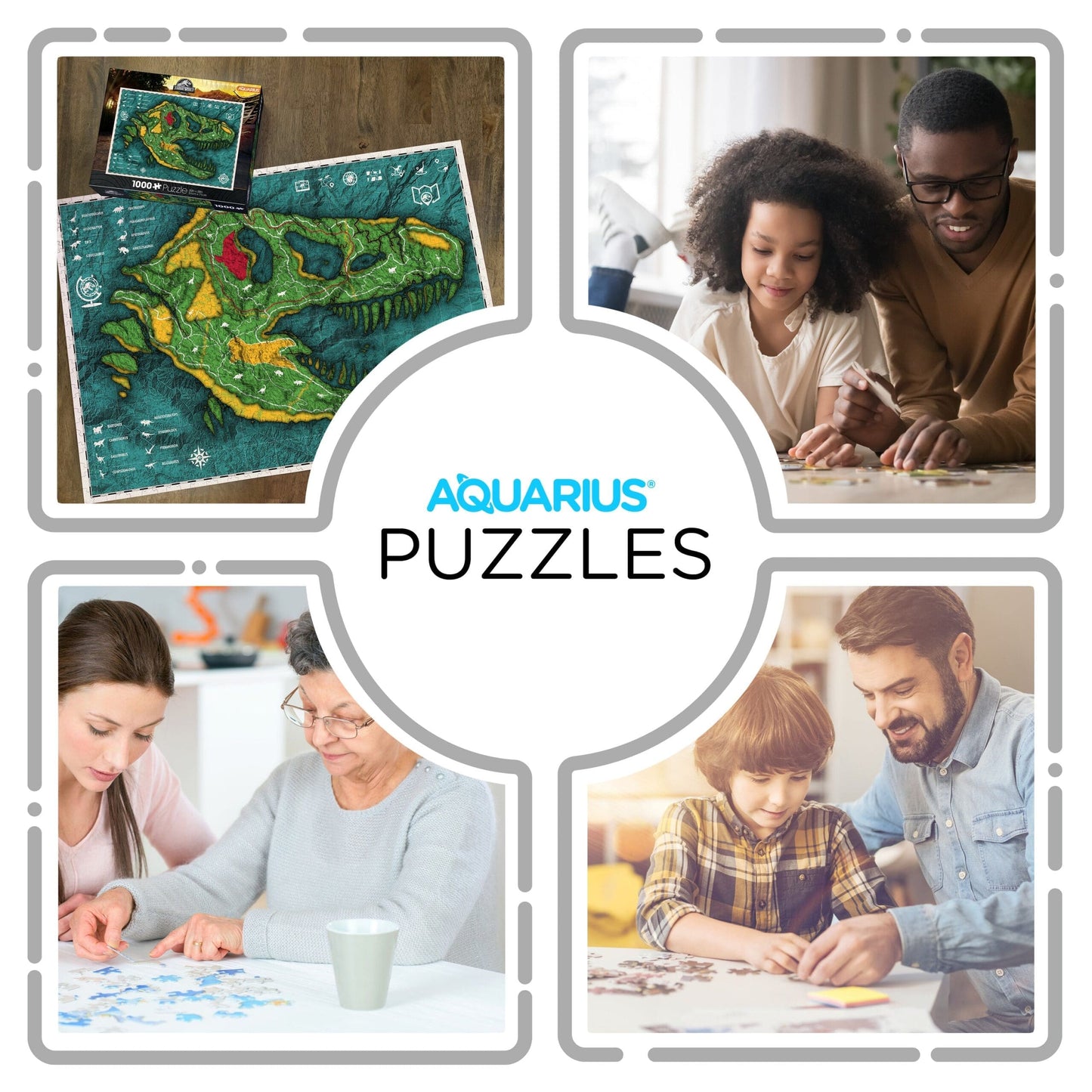 AQUARIUS Jurassic World Map 1000 Piece Jigsaw Puzzle