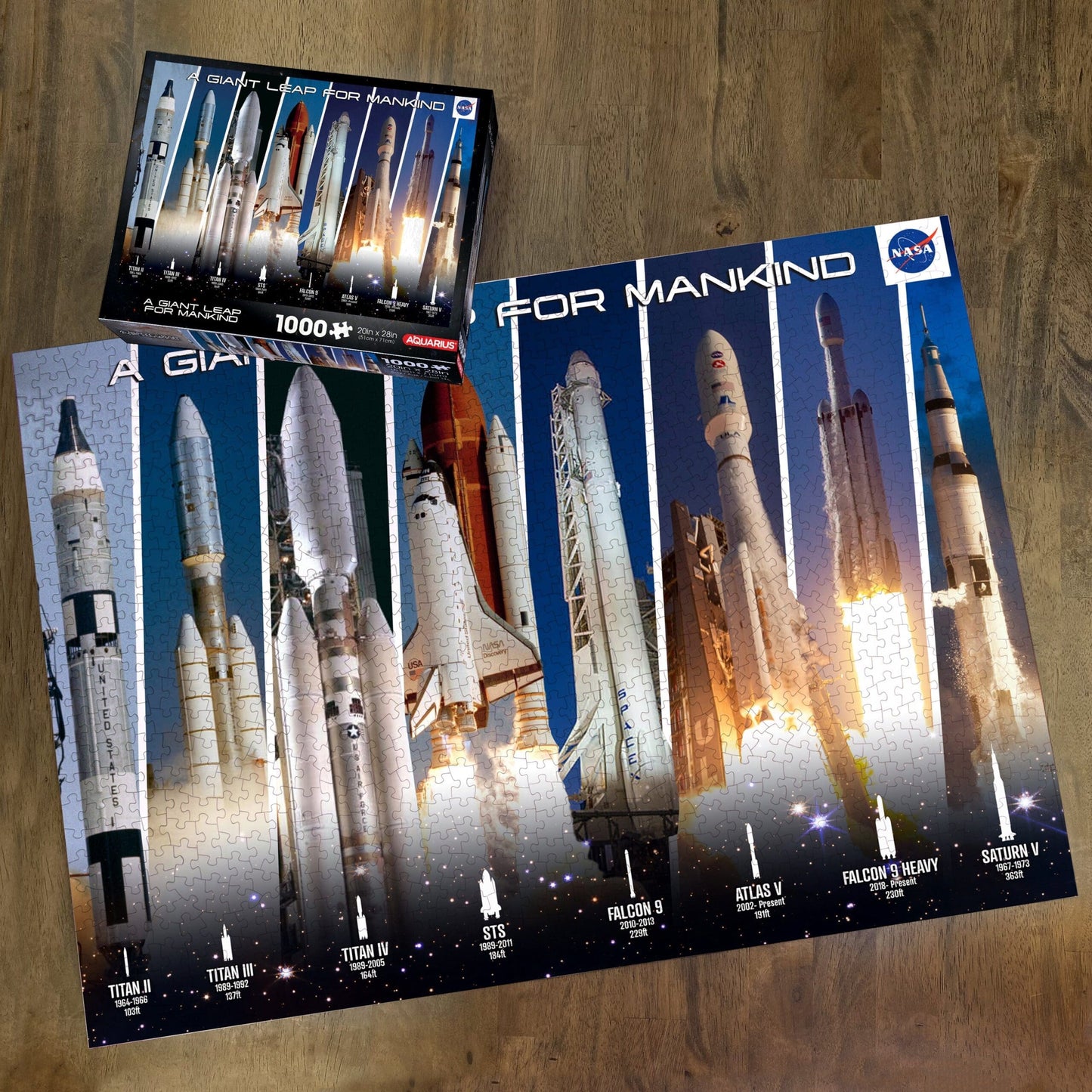 AQUARIUS NASA Rocket Grid 1000 Piece Jigsaw Puzzle