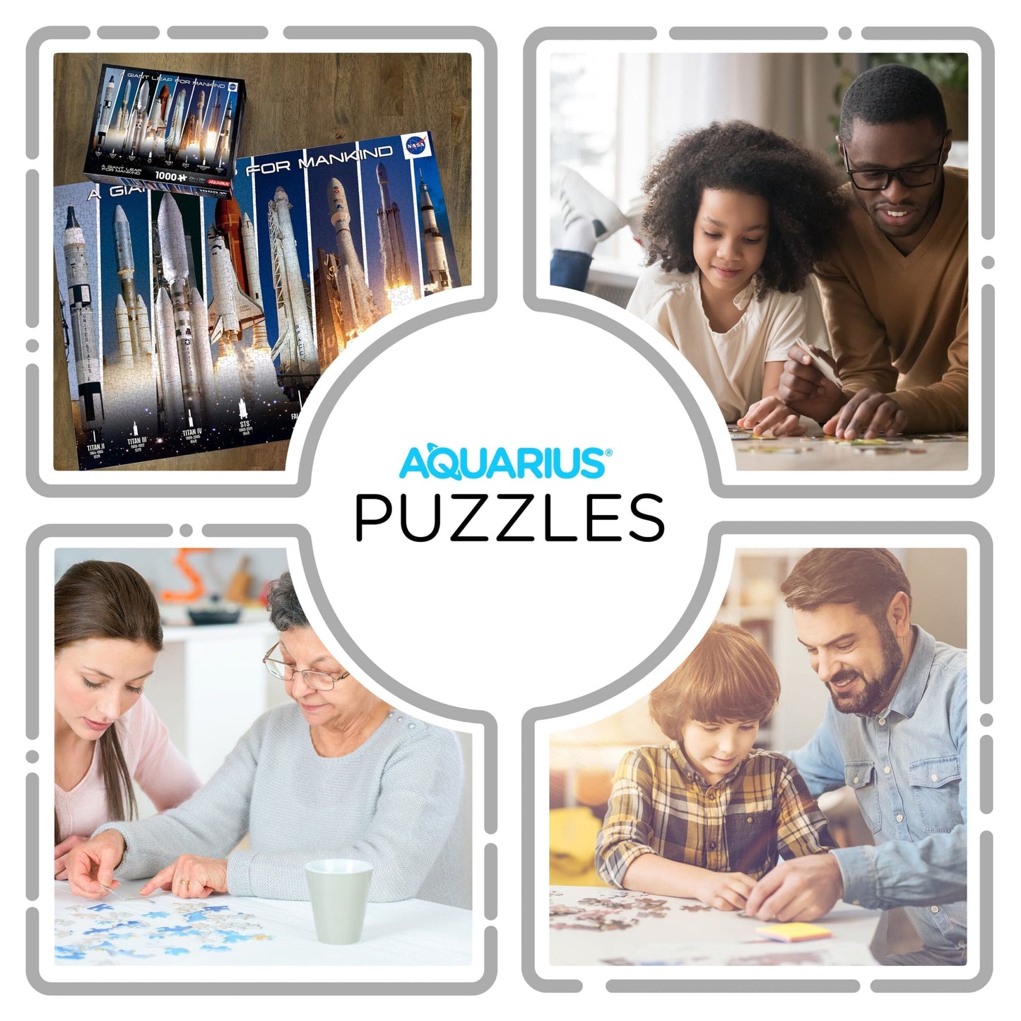 AQUARIUS NASA Rocket Grid 1000 Piece Jigsaw Puzzle