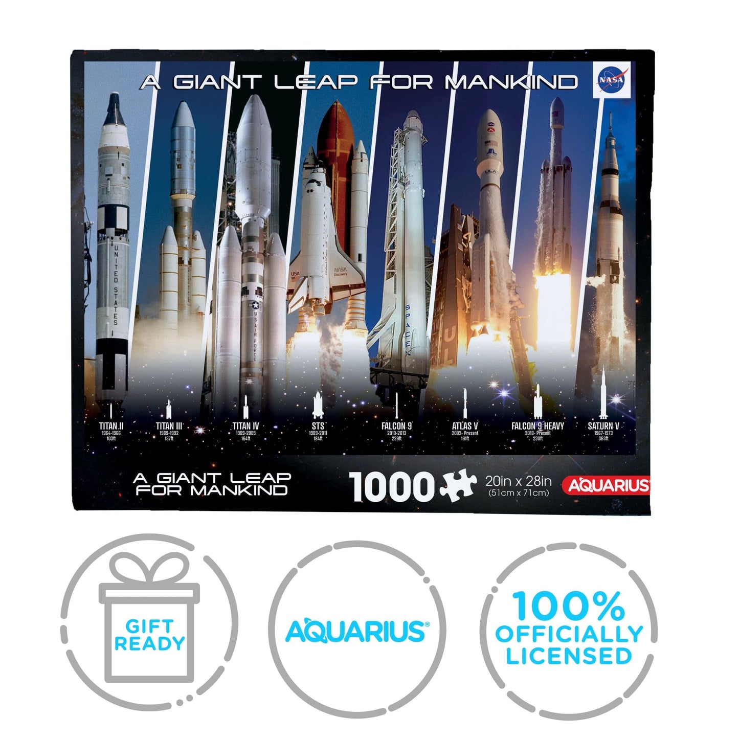 AQUARIUS NASA Rocket Grid 1000 Piece Jigsaw Puzzle