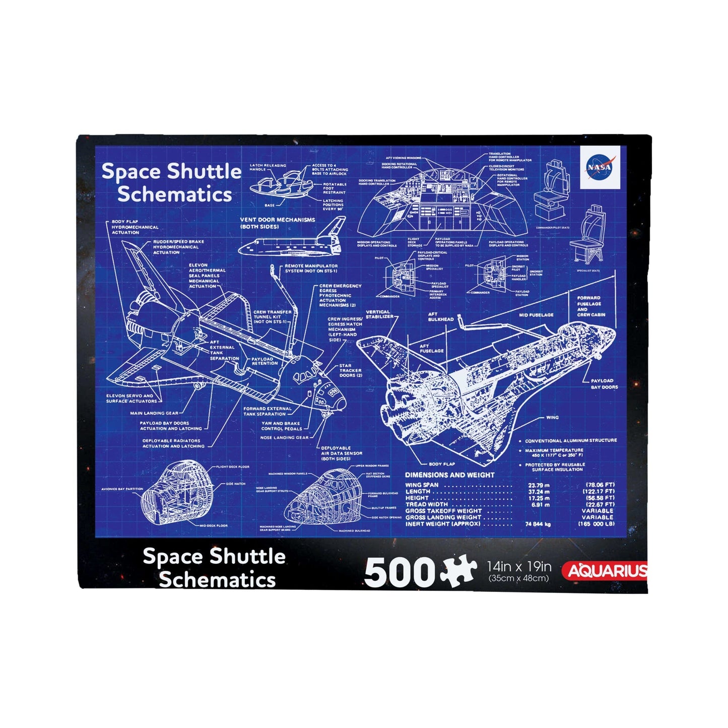 AQUARIUS NASA – Shuttle Schematic 500 Piece Jigsaw Puzzle