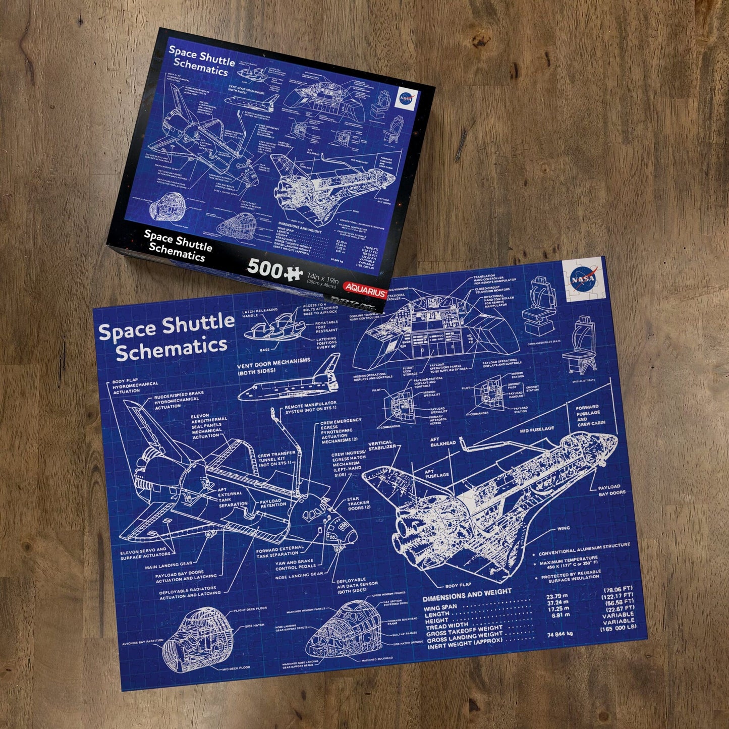 AQUARIUS NASA – Shuttle Schematic 500 Piece Jigsaw Puzzle