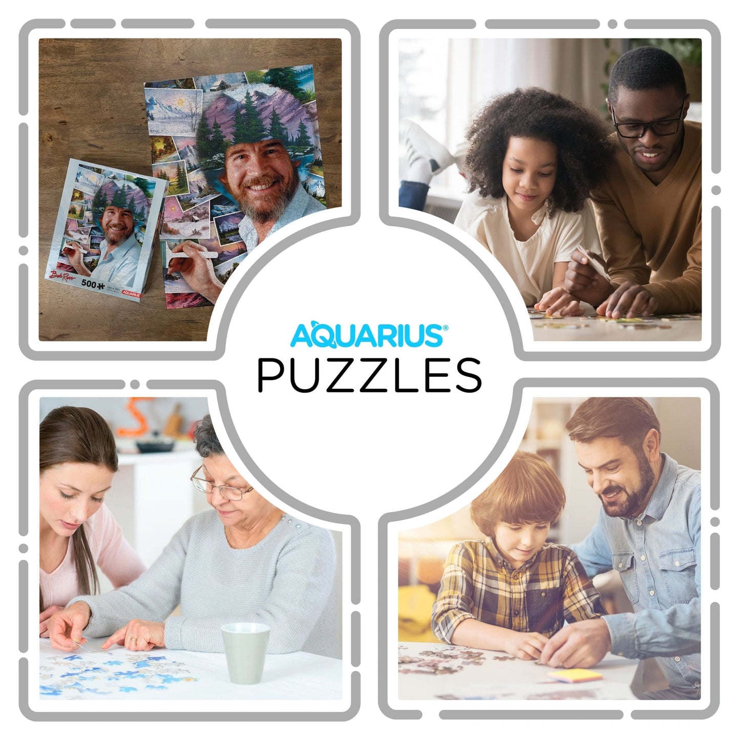 AQUARIUS Bob Ross Hair 500 Piece Jigsaw Puzzle