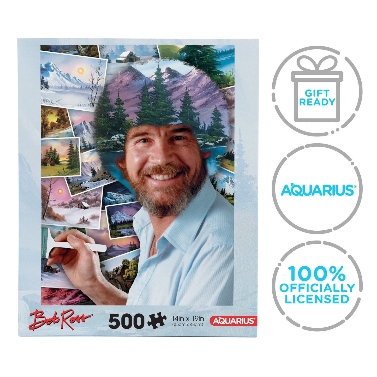 AQUARIUS Bob Ross Hair 500 Piece Jigsaw Puzzle