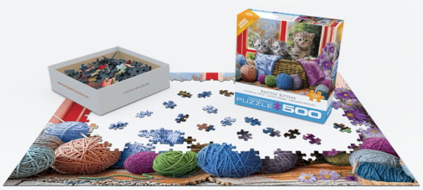 Eurographics Knittin' Kittens  Large Oversize 500 pieces Puzzle