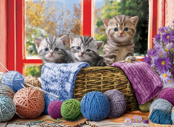 Eurographics Knittin' Kittens  Large Oversize 500 pieces Puzzle