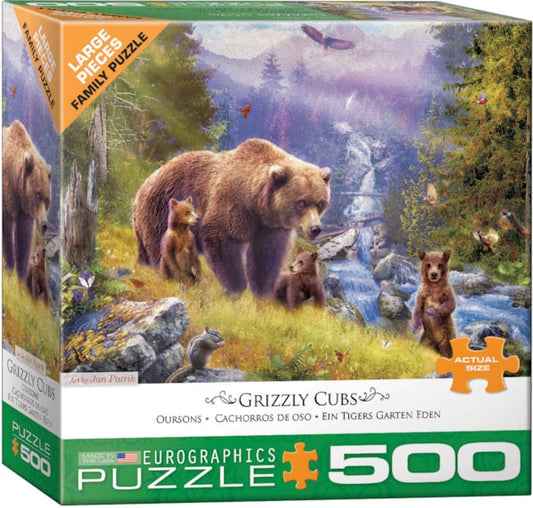 Eurographics Grizzly Cubs  Large Oversize 500 pieces Puzzle