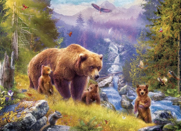Eurographics Grizzly Cubs  Large Oversize 500 pieces Puzzle
