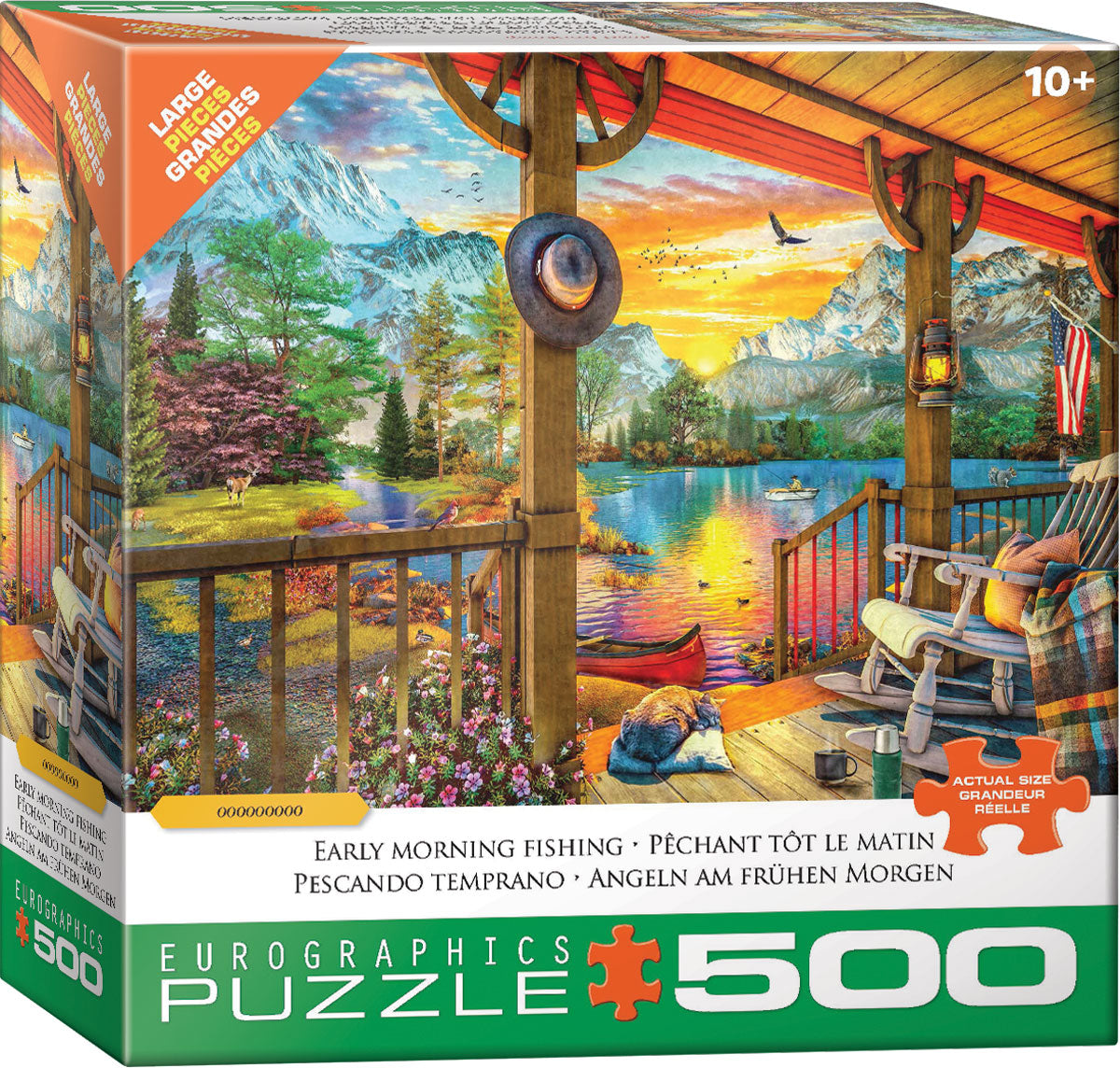 Eurographics Early Morning Fishing  Large Oversize 500 pieces Puzzle