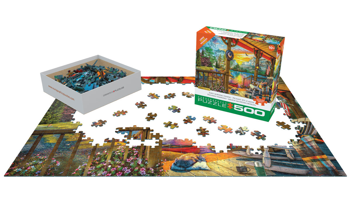 Eurographics Early Morning Fishing  Large Oversize 500 pieces Puzzle