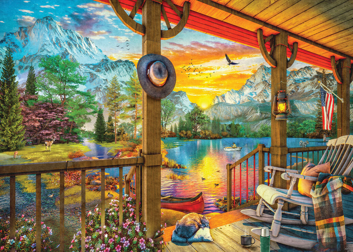 Eurographics Early Morning Fishing  Large Oversize 500 pieces Puzzle
