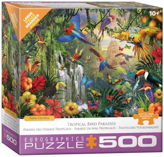 Eurographics Tropical Bird Paradise Large Oversize 500 pieces Puzzle.