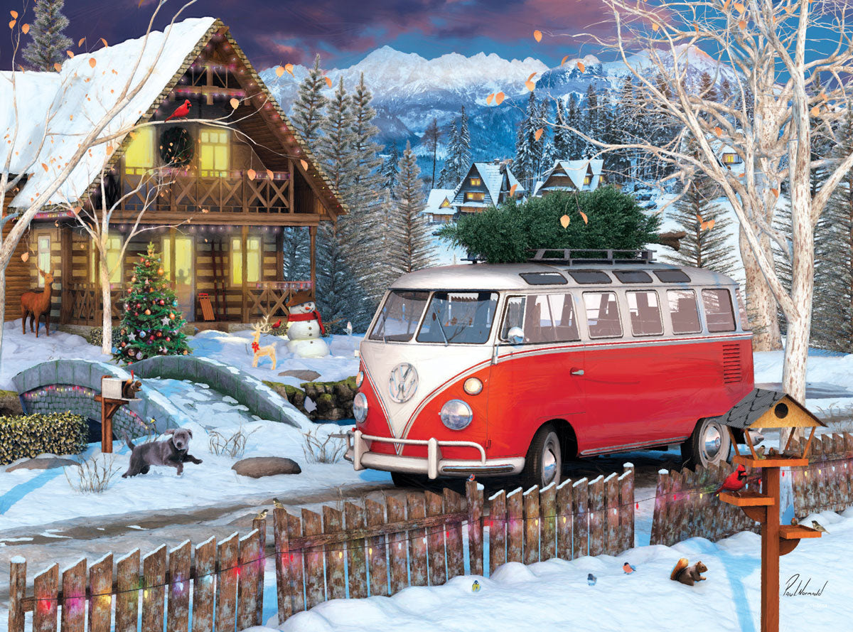 EUROGRAPHICS VW Christmas Bus Tin  550 Puzzle