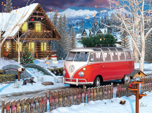 EUROGRAPHICS VW Christmas Bus Tin  550 Puzzle