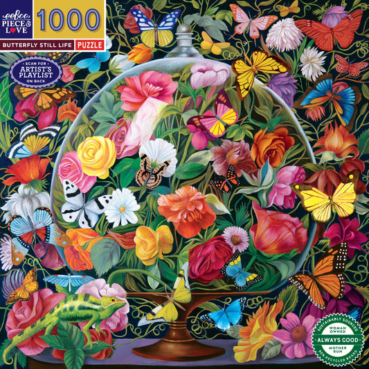 eeBoo Butterfly Still Life 1000 Piece Puzzle