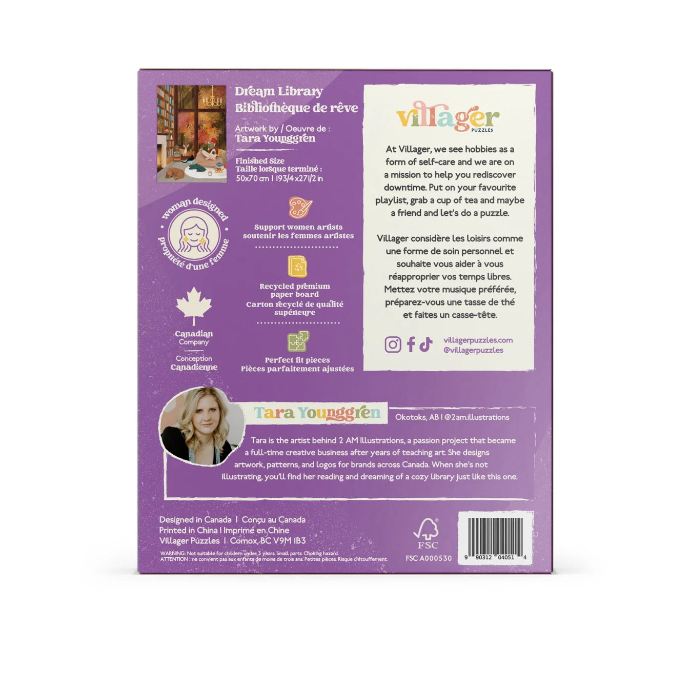 VILLAGER Dream Library | 1000-Piece Puzzle for Adults | Designed in Canada by Tara Younggren