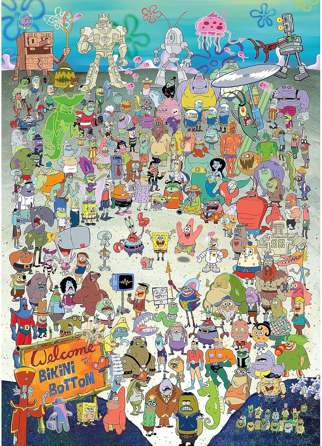 AQUARIUS SpongeBob SquarePants Cast 1000 Piece Jigsaw Puzzle