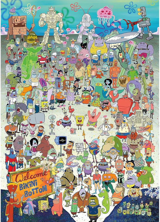 AQUARIUS SpongeBob SquarePants Cast 1000 Piece Jigsaw Puzzle