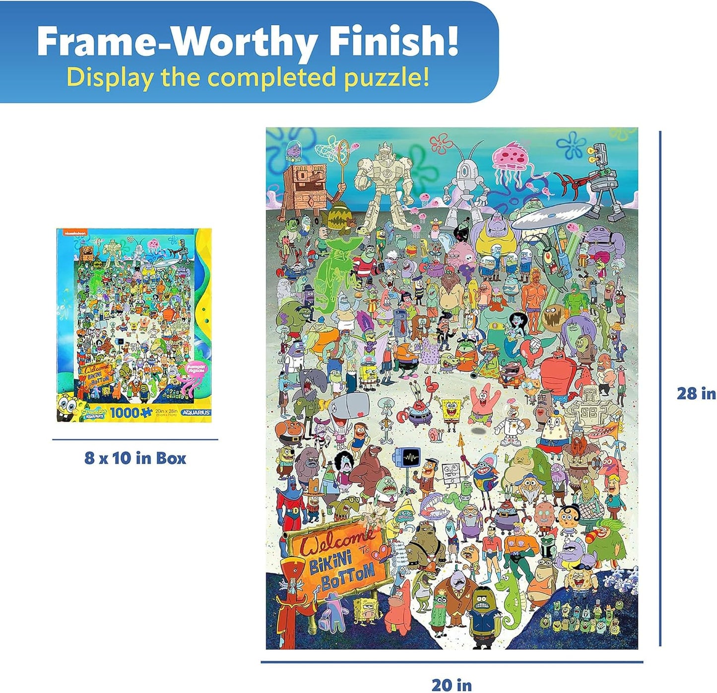 AQUARIUS SpongeBob SquarePants Cast 1000 Piece Jigsaw Puzzle