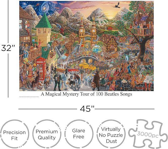 AQUARIUS Magical Mystery Tour of 100 Beatles Songs 3000 Piece Jigsaw Puzzle