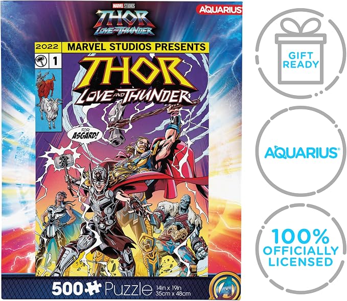 AQUARIUS Marvel Thor Love and Thunder Comic Puzzle (500 Piece Jigsaw Puzzle)