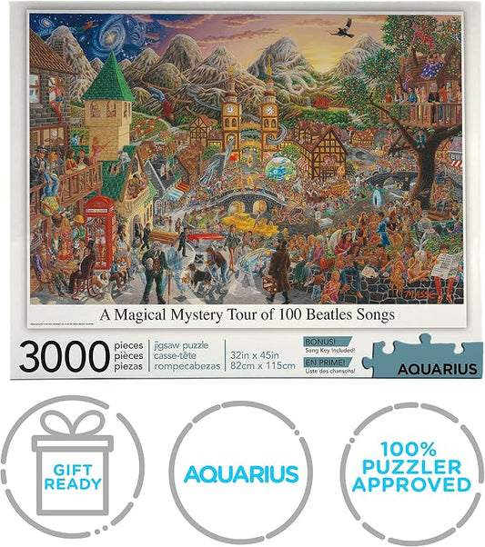 AQUARIUS Magical Mystery Tour of 100 Beatles Songs 3000 Piece Jigsaw Puzzle