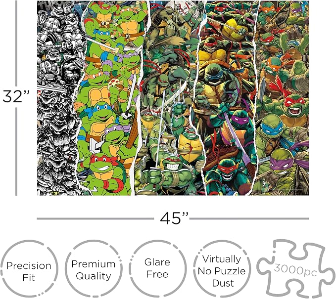 AQUARIUS Teenage Mutant Ninja Turtles Timeline 3000pc Puzzle (3000 Piece Jigsaw Puzzle)