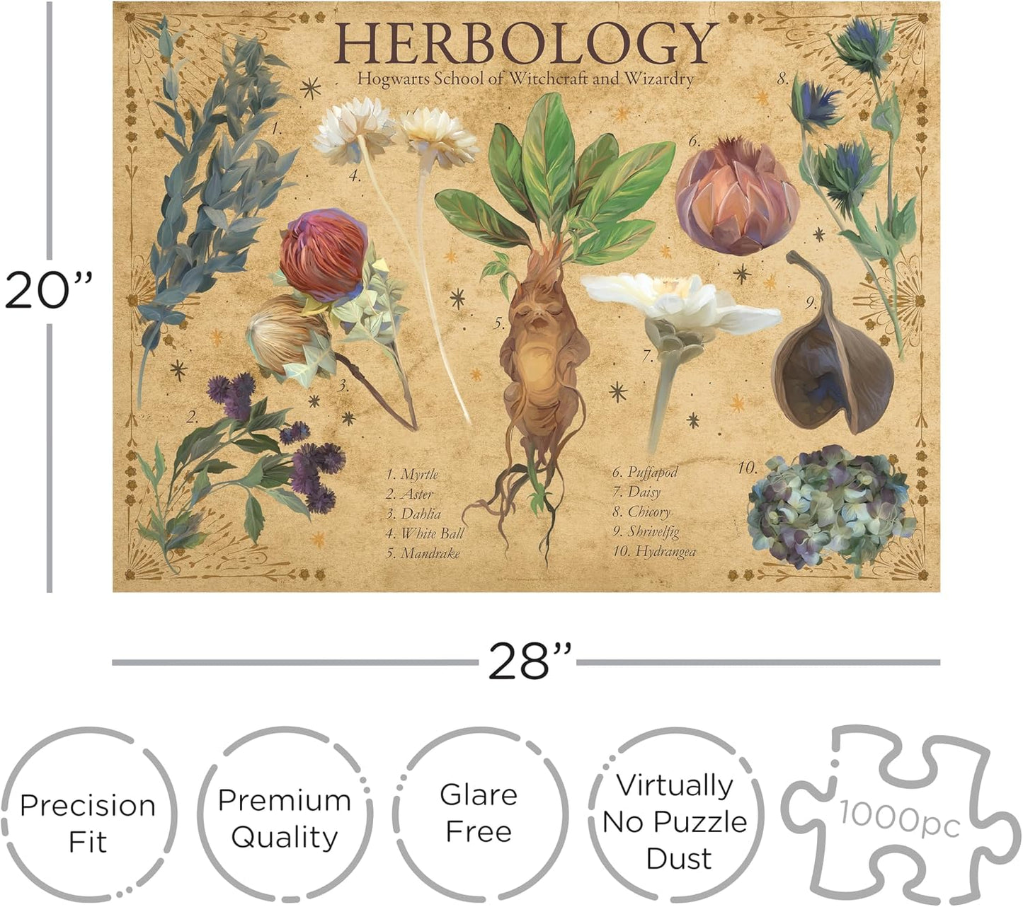 AQUARIUS Harry Potter Herbology 1000 Piece Jigsaw Puzzle