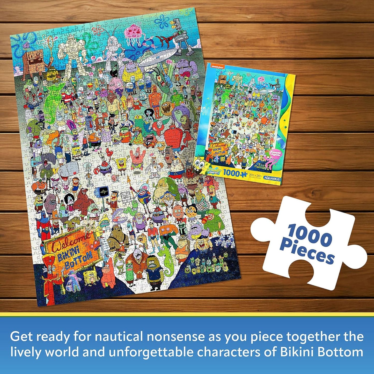 AQUARIUS SpongeBob SquarePants Cast 1000 Piece Jigsaw Puzzle