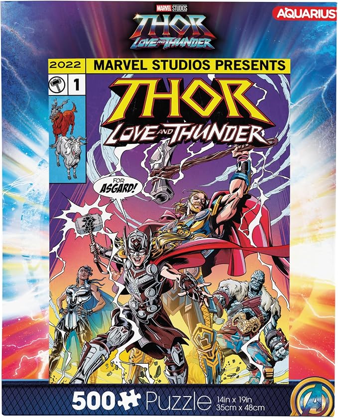 AQUARIUS Marvel Thor Love and Thunder Comic Puzzle (500 Piece Jigsaw Puzzle)