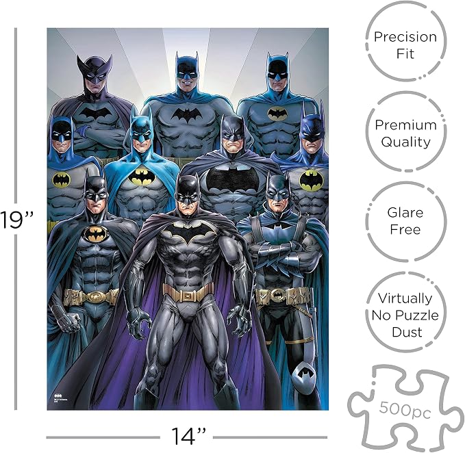 AQUARIUS DC Comics Batman Batsuits Puzzle (500 Piece Jigsaw Puzzle)