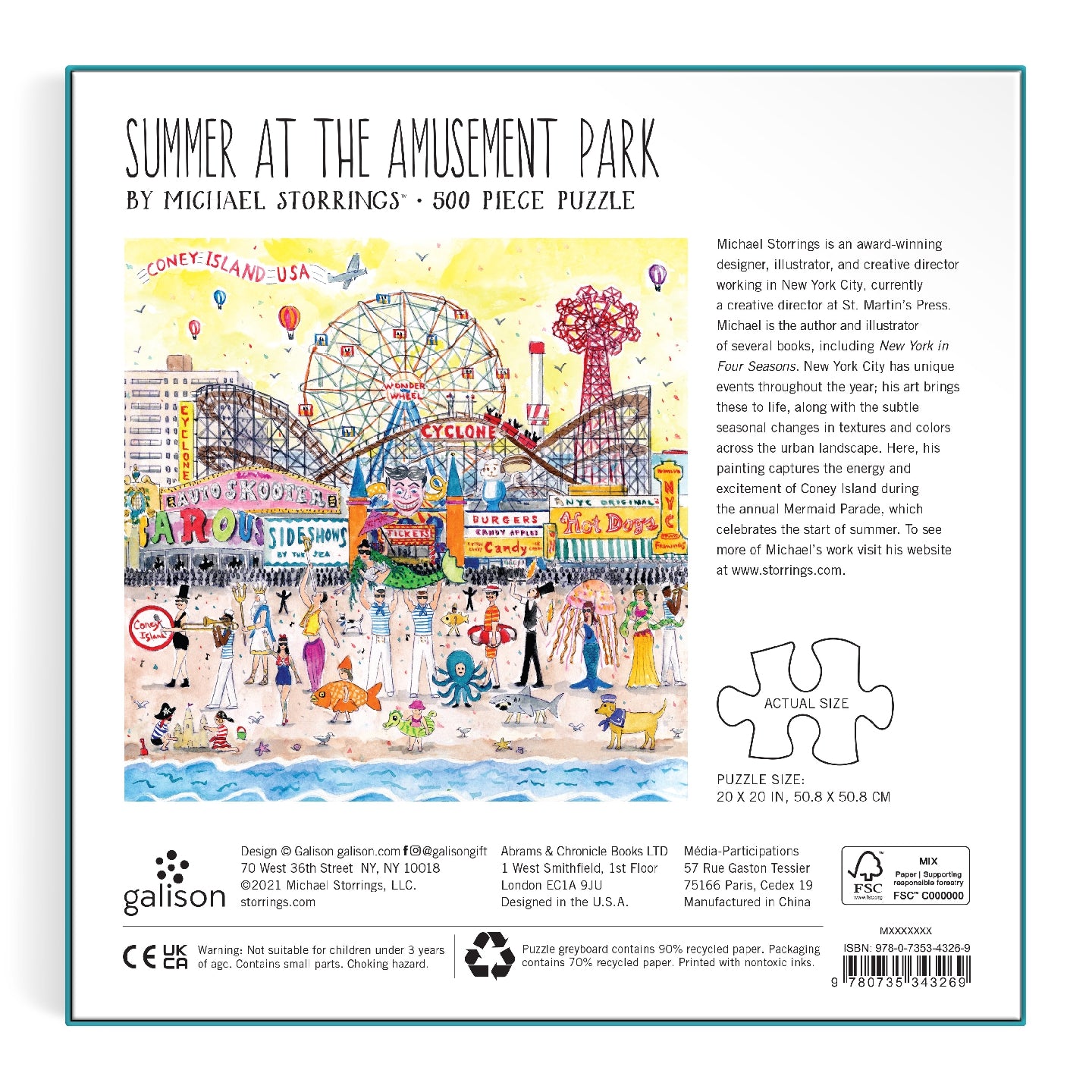 GALISON Michael Storrings Summer at the Amusement Park 500 Piece Puzzle