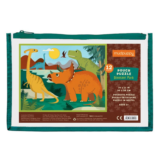 MUDPUPPY Dinosaur Park 12 Piece Pouch Puzzle