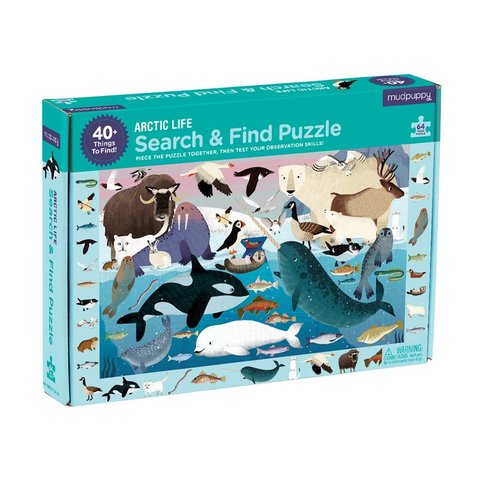 MUDPUPPY Arctic Life Search & Find Puzzle 64pcs