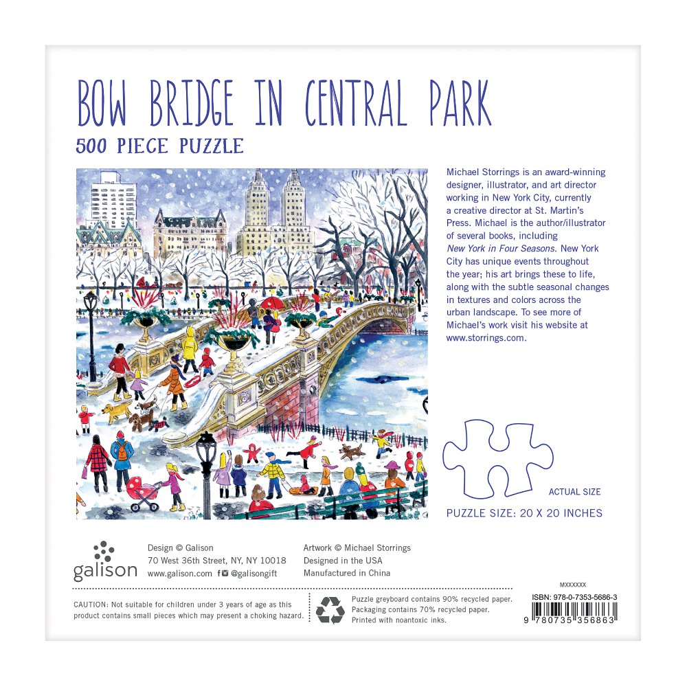 GALISON Michael Storrings Bow Bridge in Central Park 500pc Puzzle